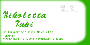 nikoletta kupi business card